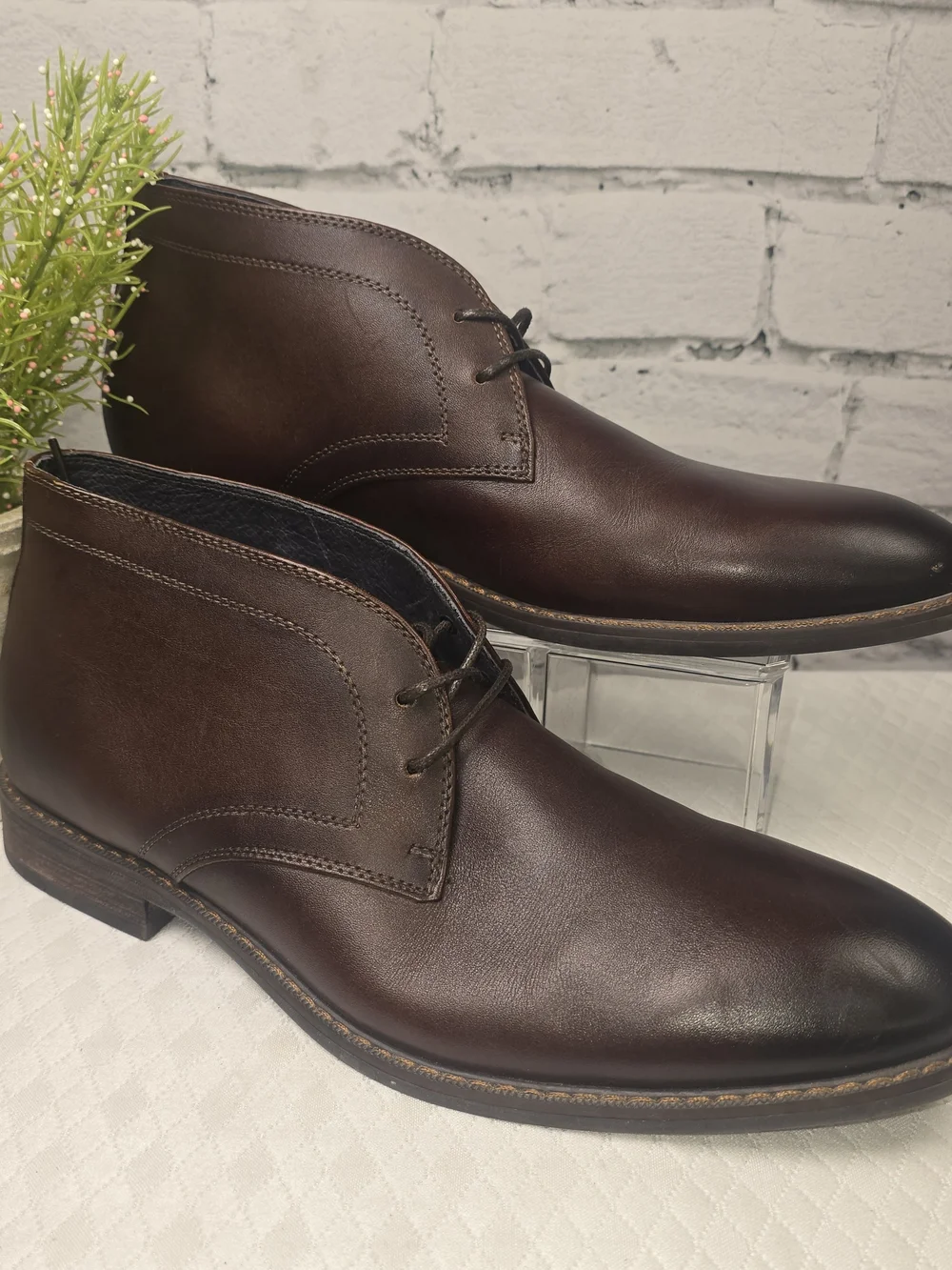 MORETTI BLACK LABEL BROWN LEATHER CHUKKA BOOTS LACE UP MENS 9D
